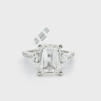 18kt White Gold Lab-Grown Emerald Diamond Engagement Ring (4.96ct)