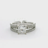 18kt White Gold Natural Princess Cut Diamond Split Shank Engagement Ring (1.69ct)