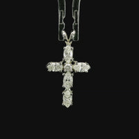14kt White Gold Natural Diamond Cross Pendant (0.87ct)