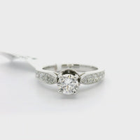 18kt White Gold Lab-Grown Round Diamond Engagement Ring (1.05ct)