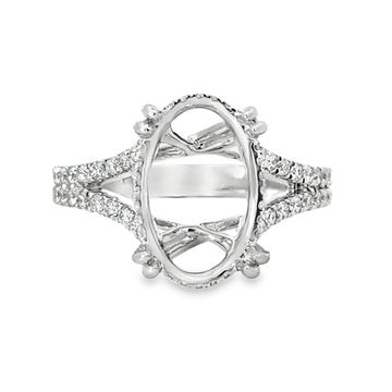 18kt White Gold Natural Round Diamond Semi-Mount Ring (.63ct)