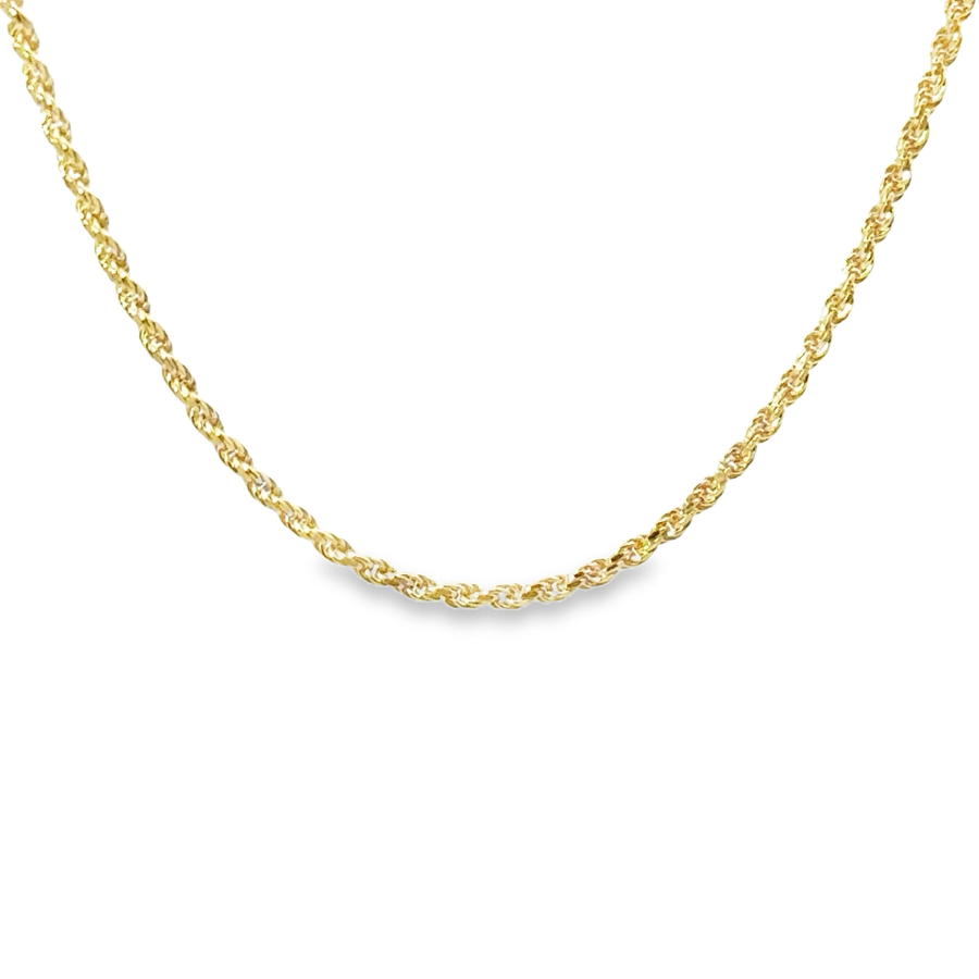 14K Yellow Gold 20" 1.17mm Diamond Cut Rope Chain (3.35g)