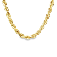 14K Yellow Gold 20" 5.0mm Diamond Cut Rope Chain (49.56g)