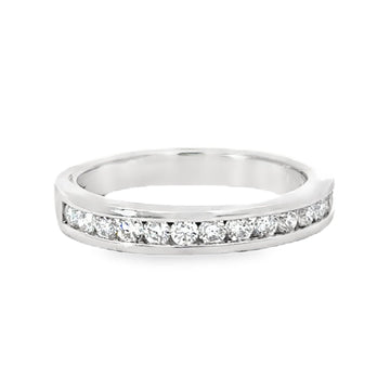 18k White Gold Natural Diamond Wedding Ring (.51ct)