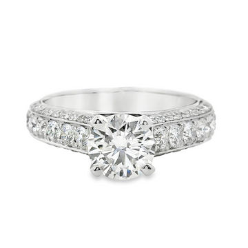 14kt White Gold Natural Round Brilliant Diamond Engagement Ring (1.99ct)